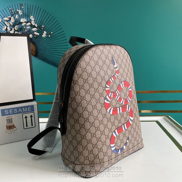 Gucci古馳包包 G家新款雙肩包 419584 古奇蛇刺繡男士雙肩背包 gdj1422
